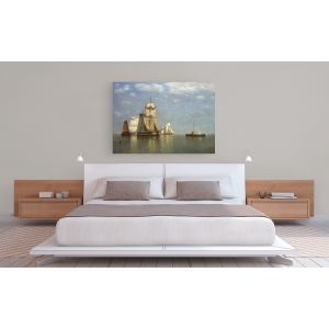 Wall art print and canvas. Paul Jean Clays, Ships lying off flushing