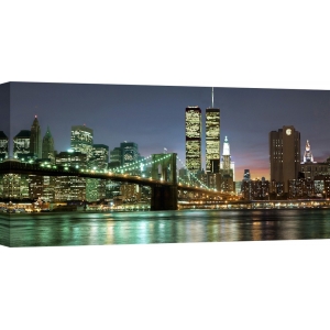 Cuadro en canvas, poster New York. Puente de Brooklyn y Torres Gemelas