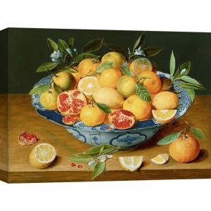 Wall art print and canvas. Jacob van Hulsdonck, Still Life with Lemons, Oranges and a Pomegranate