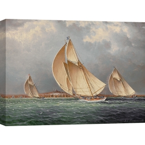 Leinwandbilder Segelschiff. Buttersworth, Segeln im Hafen von Boston