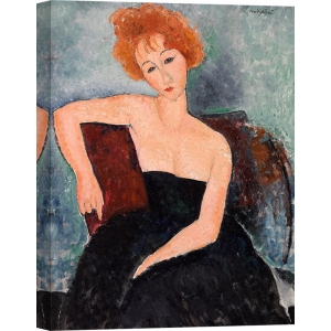 Leinwandbilder. Modigliani, Rothaariges Mädchen im Abendkleid