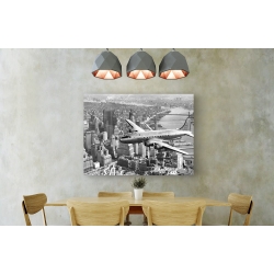 Wall art print and canvas. Flying over Manhattan, NYC