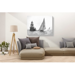 Wall art print and canvas. Sloop and Channel Pile Light on Sydney Harbour