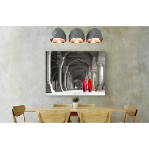 Wall art print and canvas. Pangea Images, Women in traditional dress, India (BW)