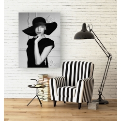 Wall art print and canvas. Julian Lauren, Lady with a hat
