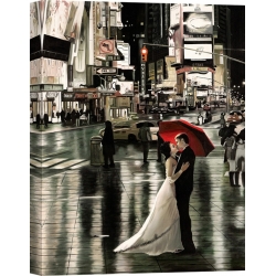 Wall art print and canvas. Pierre Benson, Romance in New York (detail)