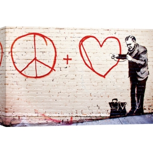 Wall art print and canvas. Anonymous (attributed to Banksy), Erie and Mission Street, San Francisco (graffiti)