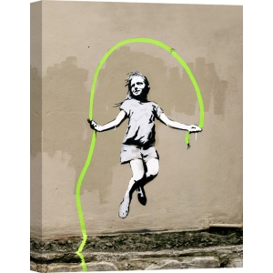 Tableau sur toile. Graffiti attributed to Banksy. Girl – NYC