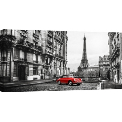 Wall art print and canvas. Gasoline Images, Roadster in Paris (Rouge)