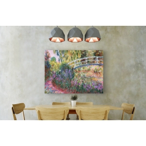 Quadro, stampa su tela. Claude Monet, Il ponte giapponese, laghetto con ninfee