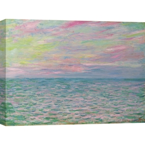 Tableau sur toile. Claude Monet, Coucher de soleil à Pourville