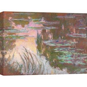Tableau sur toile. Claude Monet, Nymphèas, coucher du soleil