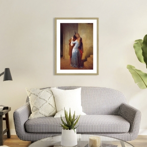 Wall art print and canvas. Francesco Hayez, The Kiss