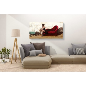 Moderne Leinwandbilder mit Frauen. Antinori Andrea, The Red Sofa