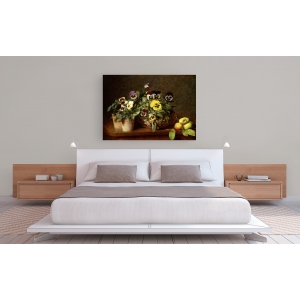 Wall art print and canvas. Henri Fantin-Latour, Still Life with Pansies