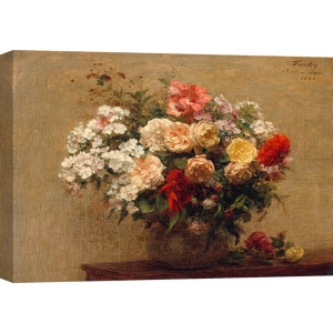 Cuadros bodegones en canvas. Fantin-Latour, Florero con flores de verano
