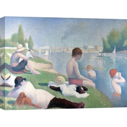 Wall art print and canvas. Georges Seurat, Bathers at Asnieres (detail)