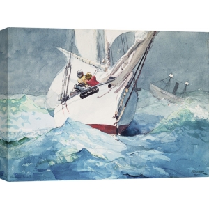Tableau sur toile. Winslow Homer, Reefing sails