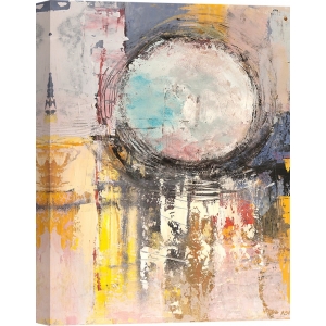 Cuadro abstracto moderno en canvas. Puesta de sol de luna I (detalle)