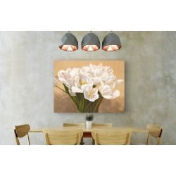 Wall art print and canvas. Leonardo Sanna, White Tulips
