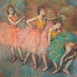 Wall art print, canvas and poster. Edgar Degas, Four Dancers