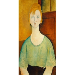 Wall art print, canvas and poster. Modigliani, Girl in a green blouse