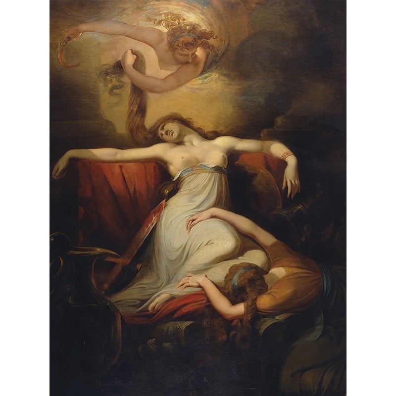 Wall art print, canvas and poster. Heinrich Fussli, Dido