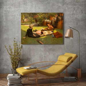 Quadro, poster, stampa su tela. James Tissot, In pieno sole