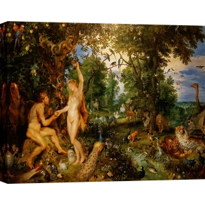 Art print, canvas by Peter Paul Rubens, The garden of Eden & fall of man