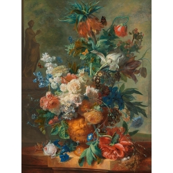 Tableau toile, affiche Jan van Huysum, Nature morte avec des fleurs