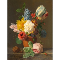 Cuadro, poster y lienzo, Anthony Oberman, Bodegón con flores y frutos secos
