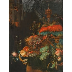 Wall art print, canvas, poster Mignon, Still Life with Fruit and a Goldfinch