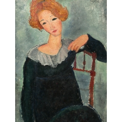 Tableau toile, affiche, poster Modigliani, Femme aux cheveux roux