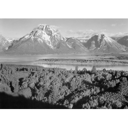 Kunstdruck, fotografie von Ansel Adams, Mount Moran, Grand Teton