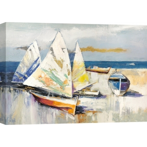 Cuadros de barcos en canvas. Florio, Los barcos en la playa