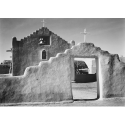 Stampa Ansel Adams. Chiesa nel Pueblo di Taos, New Mexico