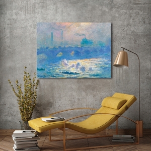 Tableau toile, affiche, poster Claude Monet, Le Pont de Waterloo