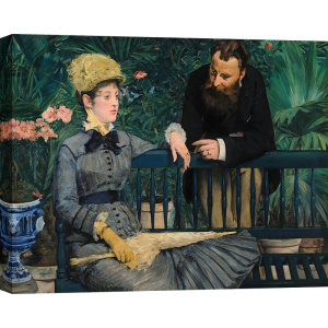 Tableau toile, affiche, Edouard Manet, Dans le jardin d'hiver