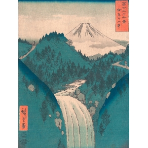 Tableau toile, affiche, poster Hiroshige, Vue du Mont Fuji depuis Izu