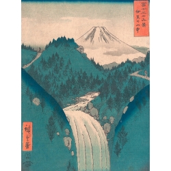 Art print, canvas, poster by Hiroshige, View of Fuji from the Mountains