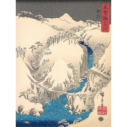 Art print, canvas, poster by Hiroshige, Mountains and Rivers, Kisokaido