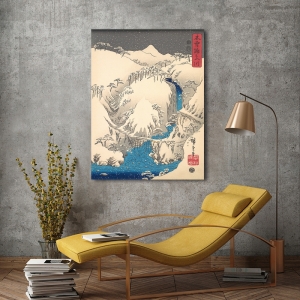 Cuadro japonés, poster y lienzo, Hiroshige, Montañas y ríos, Kisokaido