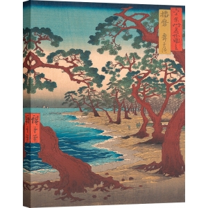 Tableau toile, affiche Hiroshige, La plage Maiko province de Harima