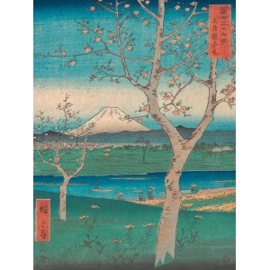Cuadro japonés, poster y lienzo, Hiroshige, Monte Fuji desde Koshigaya