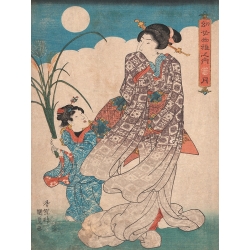 Cuadro japonés, poster y lienzo, Utagawa Kunisada, Luna