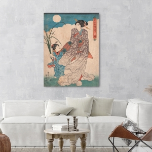 Cuadro japonés, poster y lienzo, Utagawa Kunisada, Luna