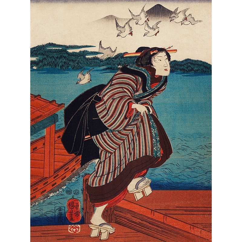 Art print, canvas, poster by Kuniyoshi Utagawa, Young Woman