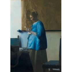 Quadro su tela. Vermeer, Donna in azzurro che legge una lettera