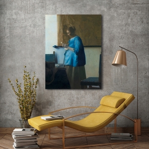 Kunstdruck, Leinwandbilder, Poster Jan Vermeer, Briefleserin in Blau