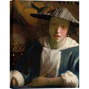 Quadro, poster, stampa su tela. Jan Vermeer, Ragazza con un flauto